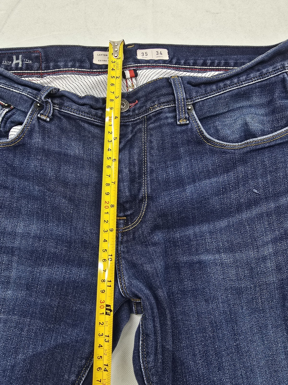 Tommy Hilfiger Layton Stretch Extra Slim Jeans 35x34 Blue Flex NWT
