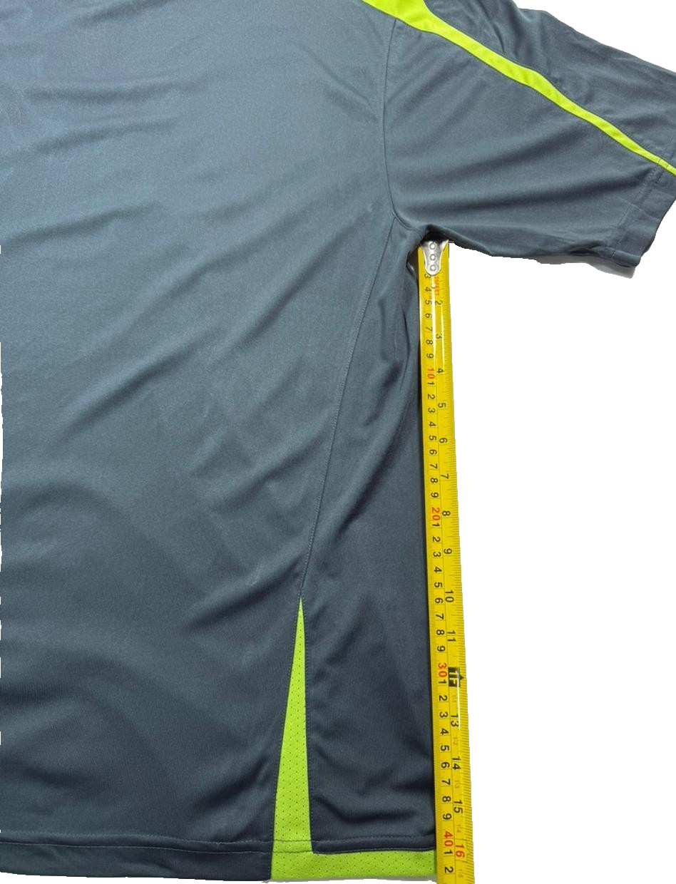 Puma Men's Training T-Shirt Black & Lime Green Gradient Halftone Soccer Jersey L