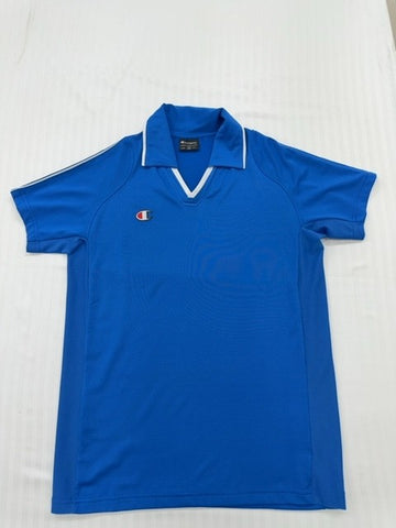 Champion Men's Royal Blue Polo Shirt Size S Vintage