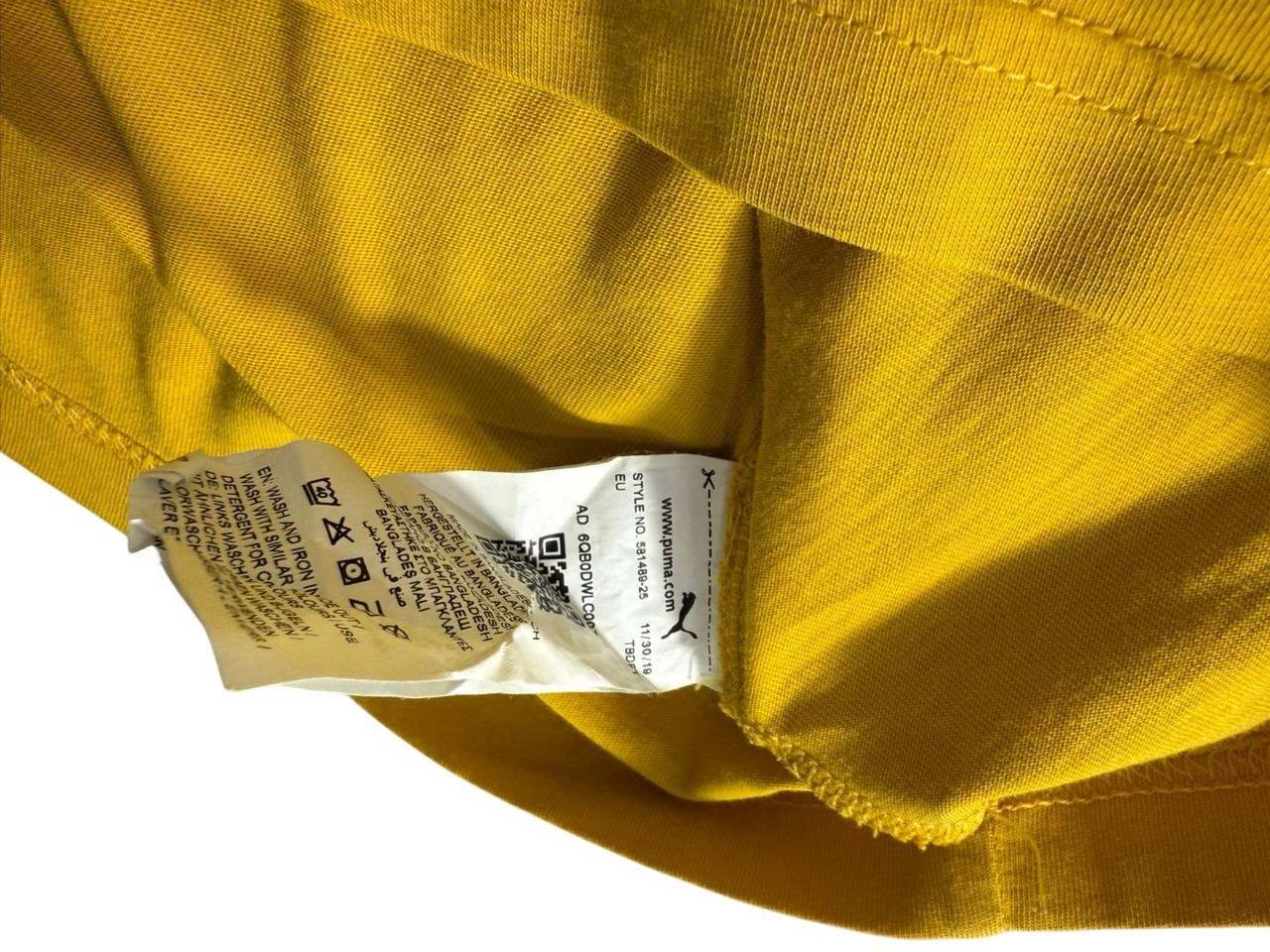 Puma Men's Yellow Logo T-Shirt Size S Short Sleeve Crew Neck