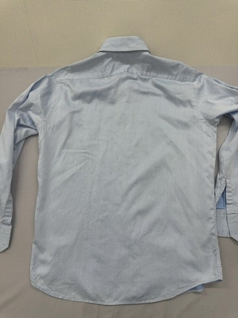Boss Hugo Boss Light Blue Slim Fit Lrg 41x16 Herringbone Dress Shirt