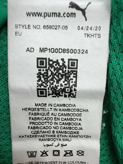 Puma Men's Green Jersey T-Shirt Size L Crew Neck Short Sleeve