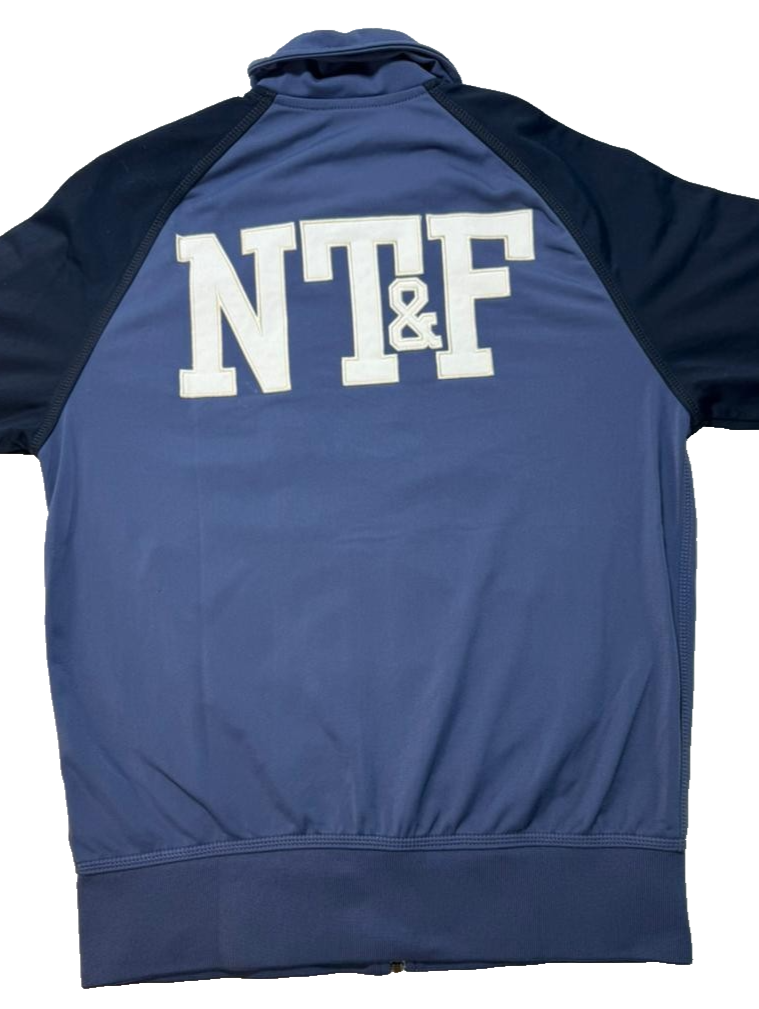 Nike Blue Navy Track Jacket Men's Full Zip Sports Athletic Top Logo S