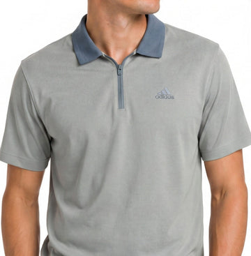 Adidas Vintage Quarter-Zip Polo Shirt | Sage Green | Men's Size S | Pre-Loved