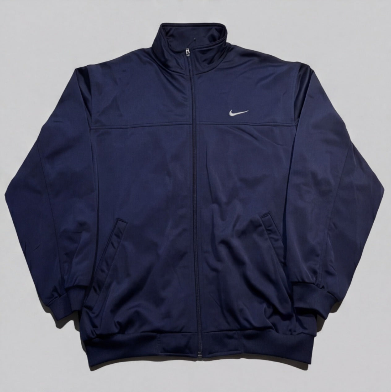 Nike Men's Navy Full-Zip Track Jacket — Pre-Loved | Size L