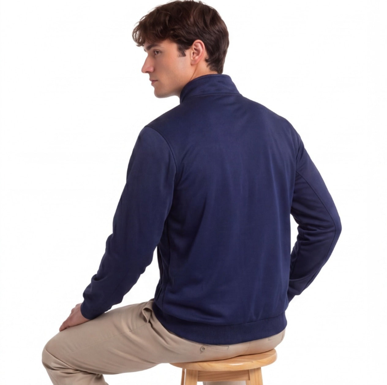 Nike Men's Navy Full-Zip Track Jacket — Pre-Loved | Size L