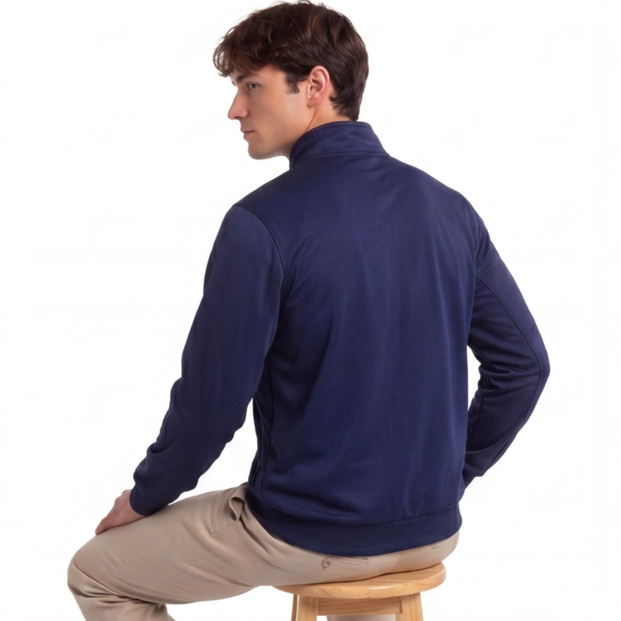 Nike Men's Navy Full-Zip Track Jacket — Pre-Loved | Size L
