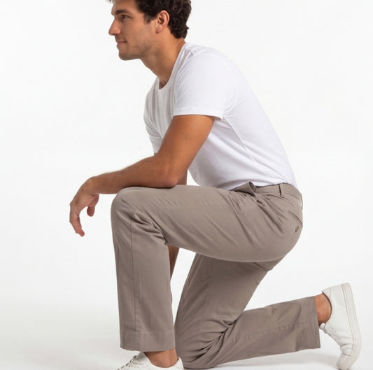 Giorgio Armani Men's Beige Pants Classic Fit Made In Italy Cotton Trousers | 42