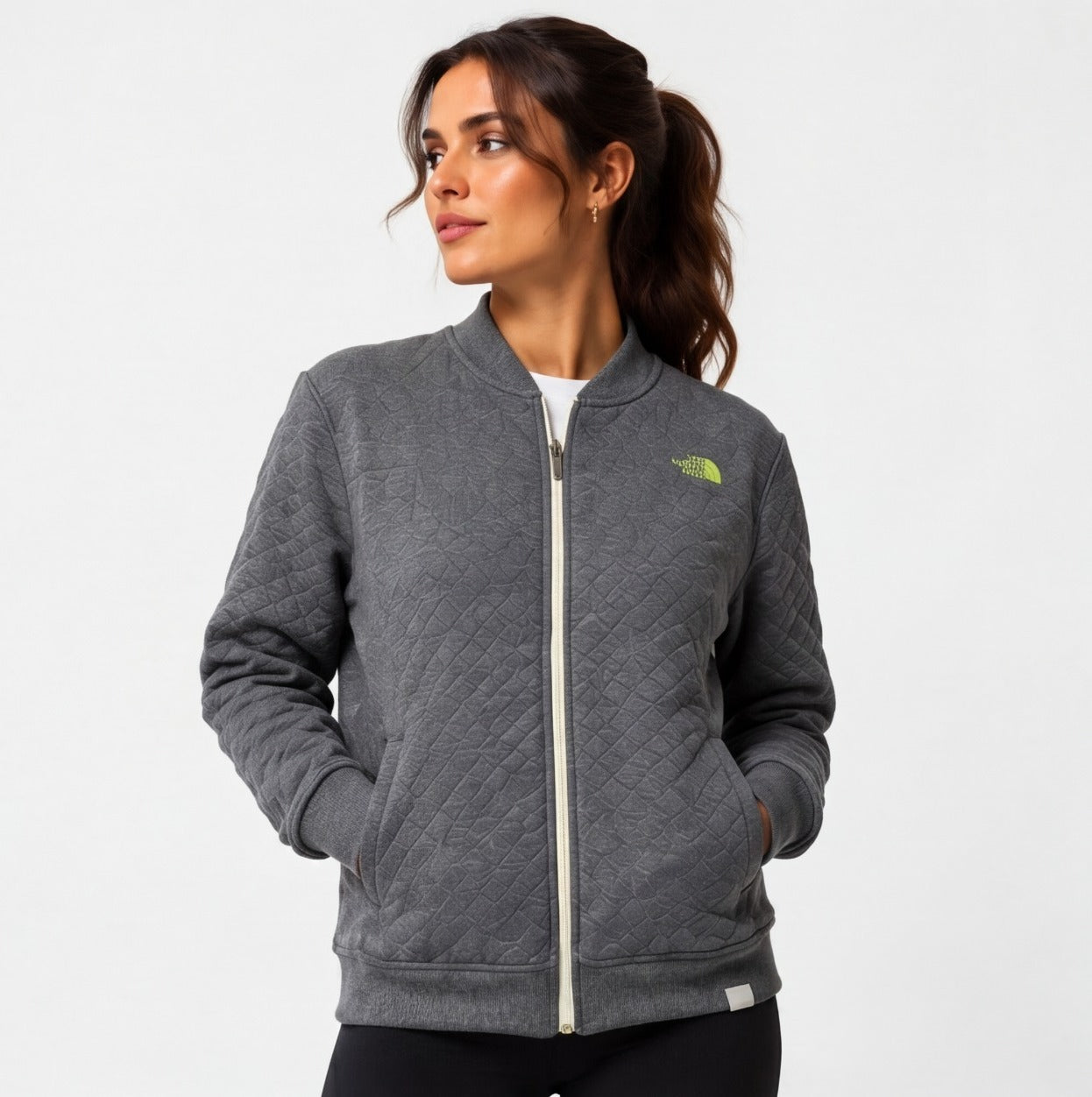 The North Face Women's Grey Pullover Hoodie | Pre-Loved | Size S