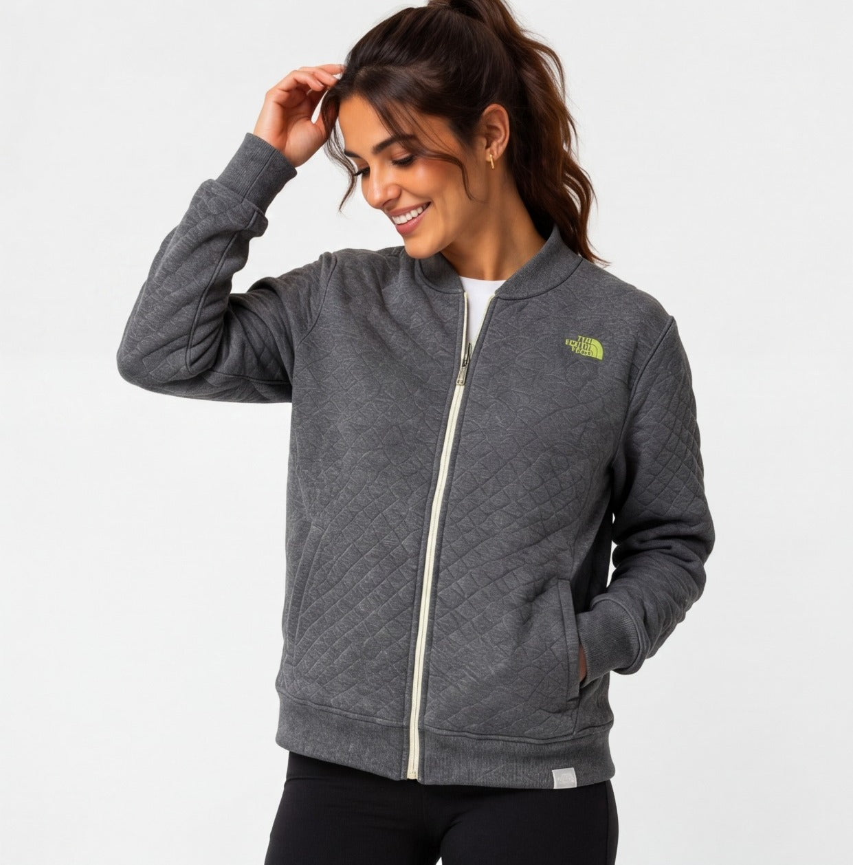 The North Face Women's Grey Pullover Hoodie | Pre-Loved | Size S