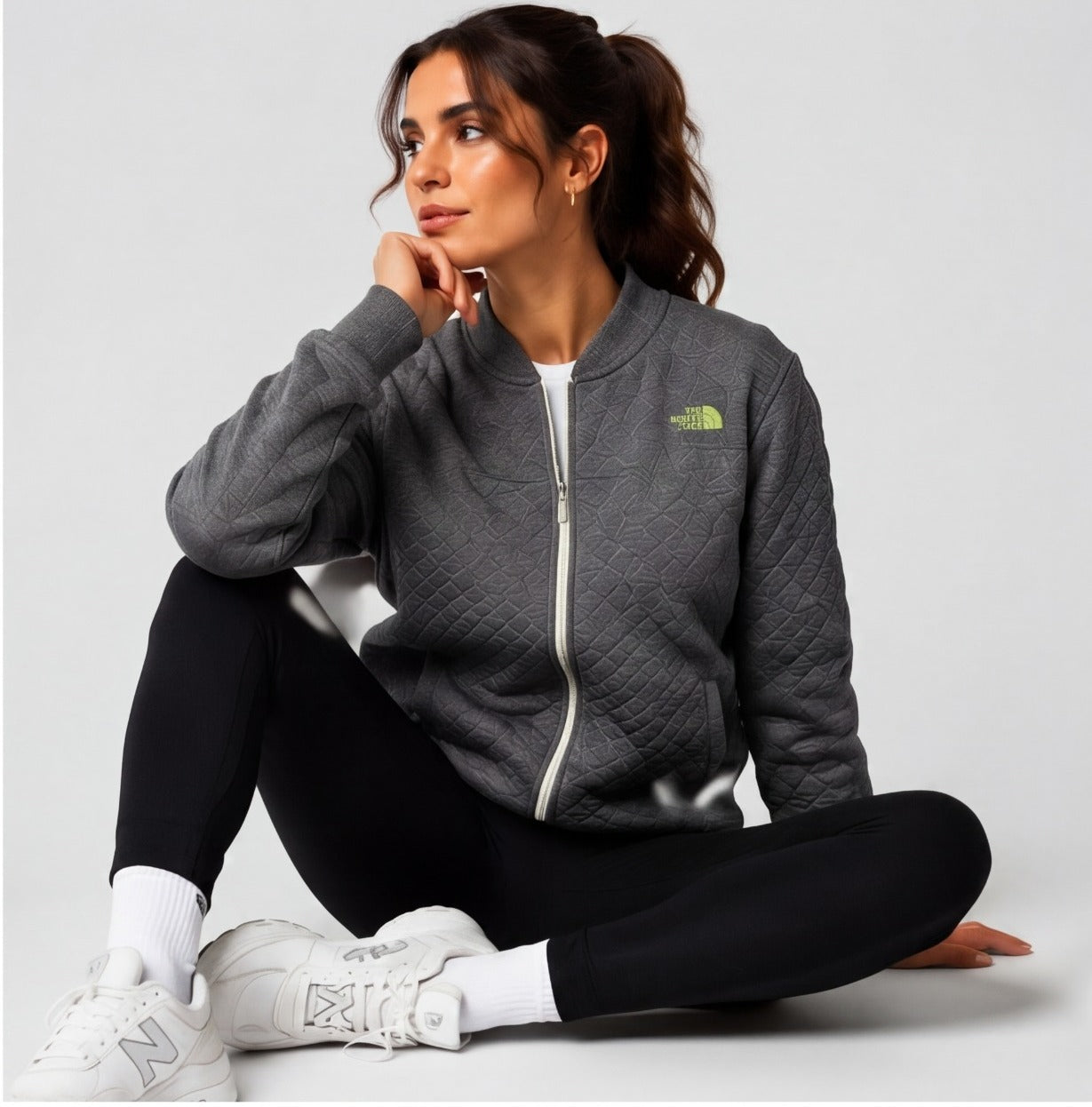 The North Face Women's Grey Pullover Hoodie | Pre-Loved | Size S