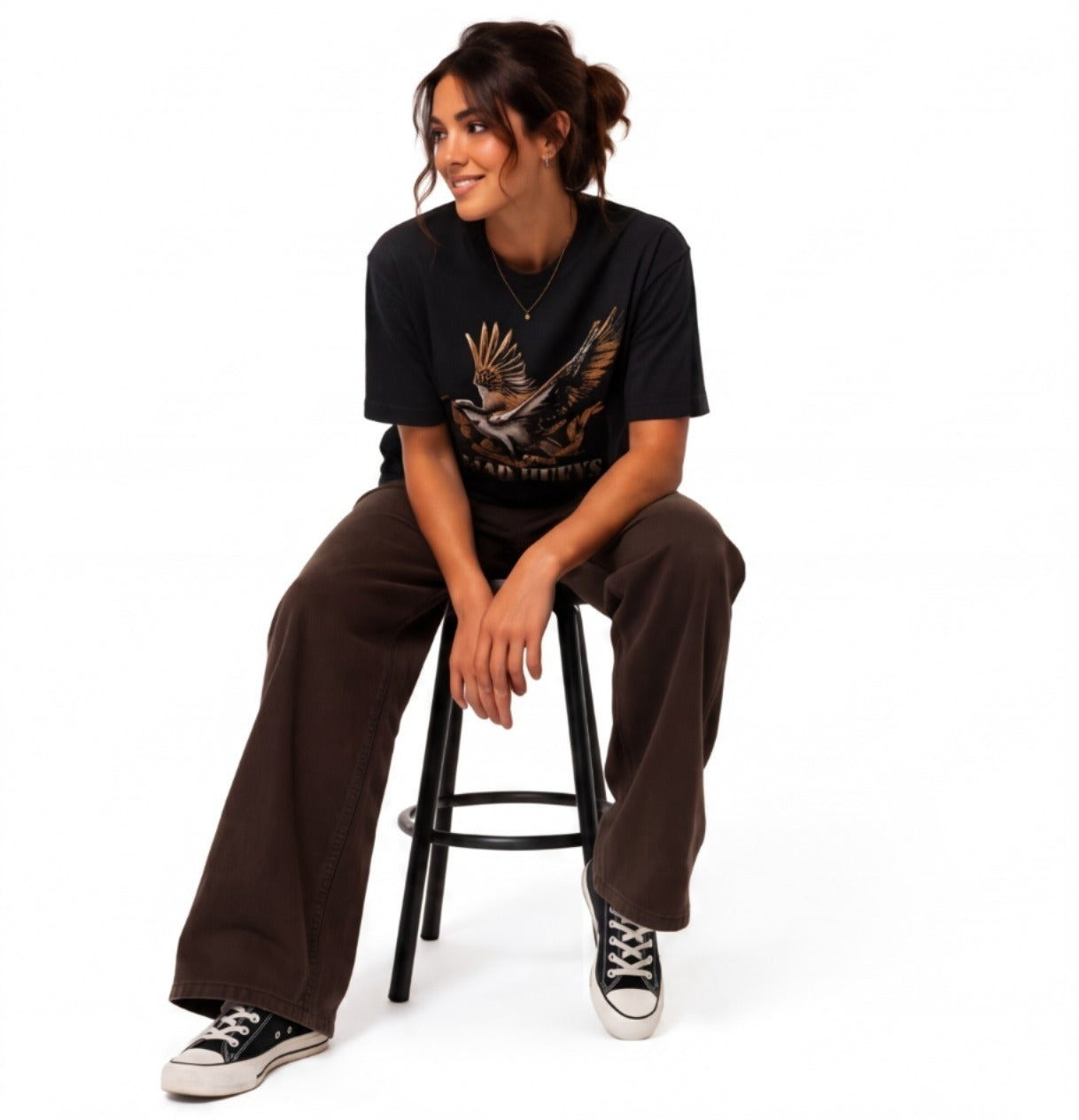 The Mad Hueys Freedom Hueys | Women's Oversized Ss Tee - Vintage Black | Size:XL