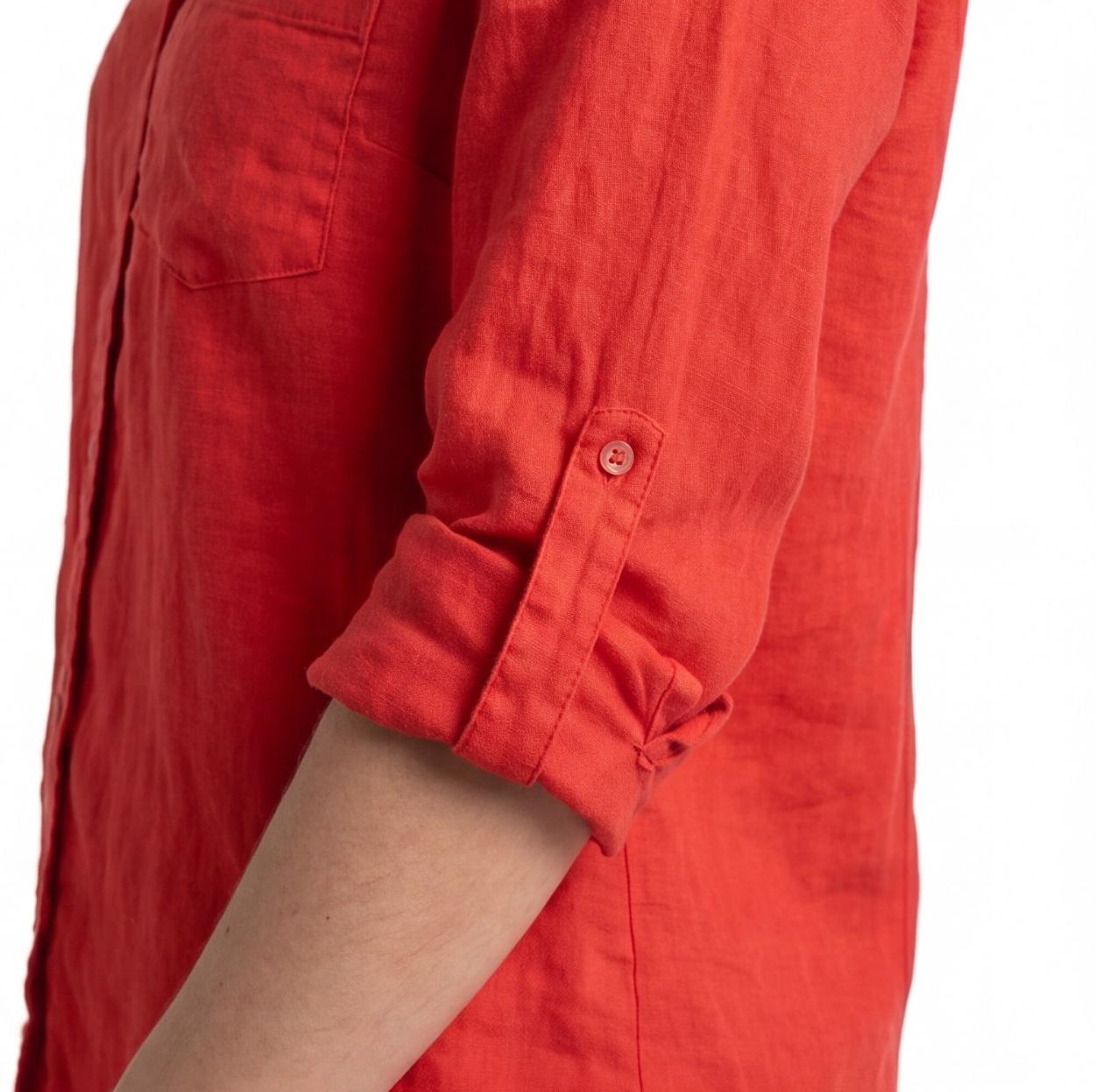 Zara Button Down Shirt For Women Roll Up Sleeves Collared - Size M