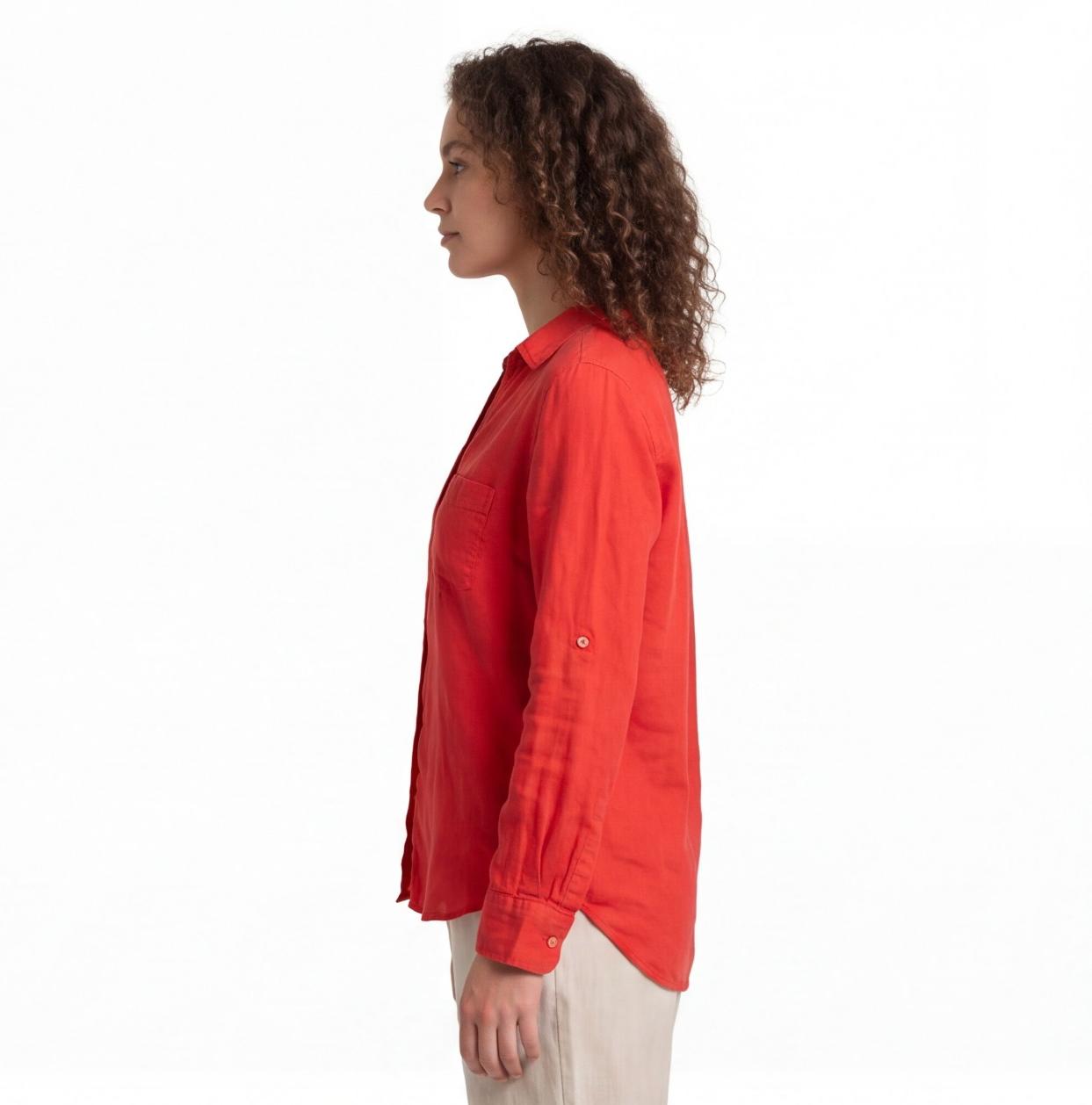 Zara Button Down Shirt For Women Roll Up Sleeves Collared - Size M