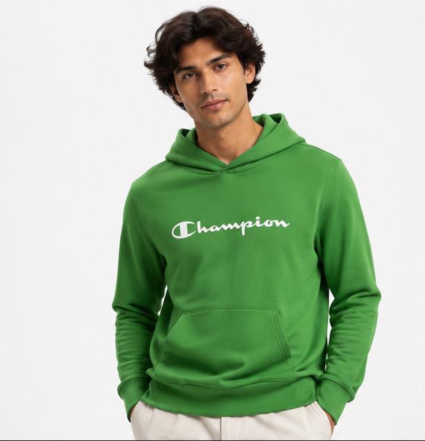 Champion Neon Green Pullover Hoodie – Youth 2XL (15+ Years), Logo Sweatshirt