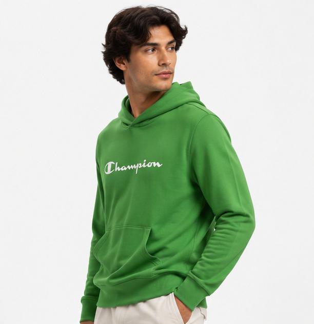 Champion Neon Green Pullover Hoodie – Youth 2XL (15+ Years), Logo Sweatshirt
