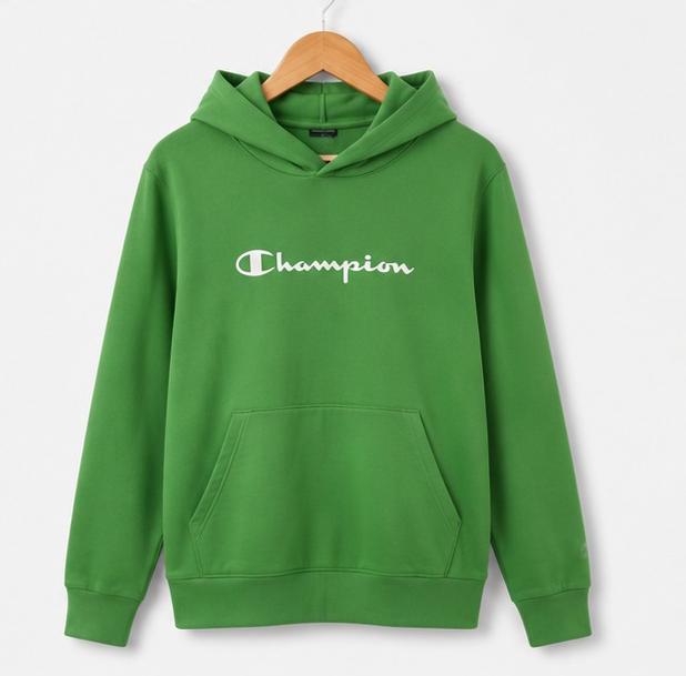 Champion Neon Green Pullover Hoodie – Youth 2XL (15+ Years), Logo Sweatshirt