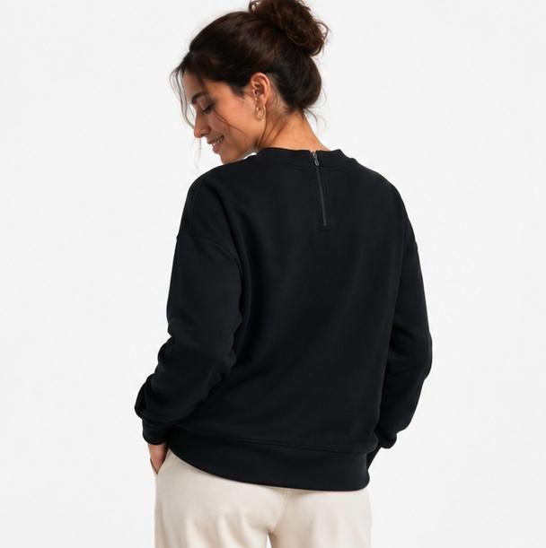 Adidas Originals x HYKE Black Crewneck Sweatshirt — Scuba Fabric, Back Zipper | Unisex Size S | Pre-Loved