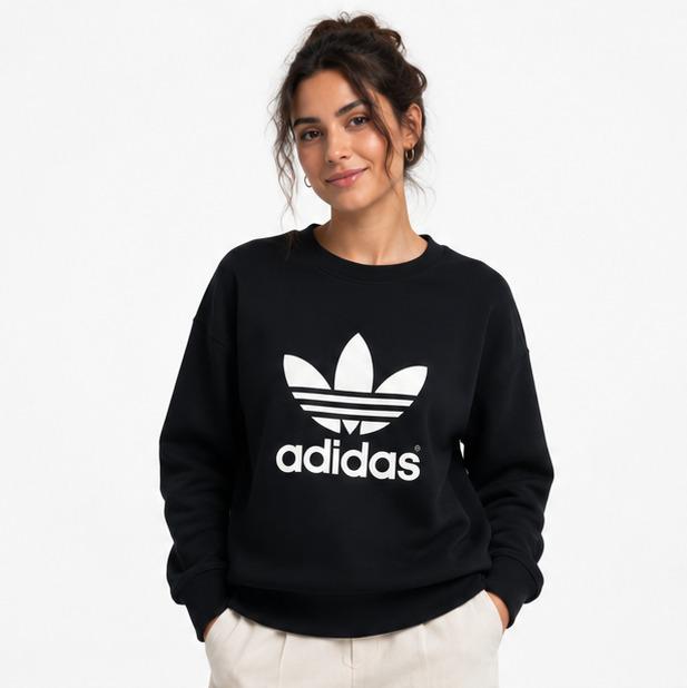 Adidas Originals x HYKE Black Crewneck Sweatshirt — Scuba Fabric, Back Zipper | Unisex Size S | Pre-Loved