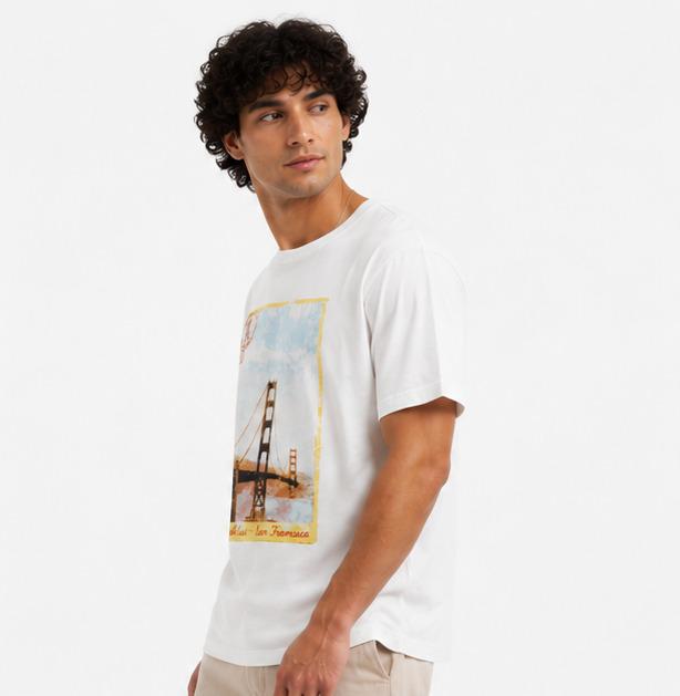 Wavezone Golden Gate Bridge Graphic T-Shirt — White | Size L | Pre-Loved