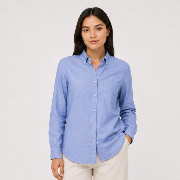 Lacoste Blue Striped Long Sleeve Shirt — Size 40 | Pre-Loved | Authentic