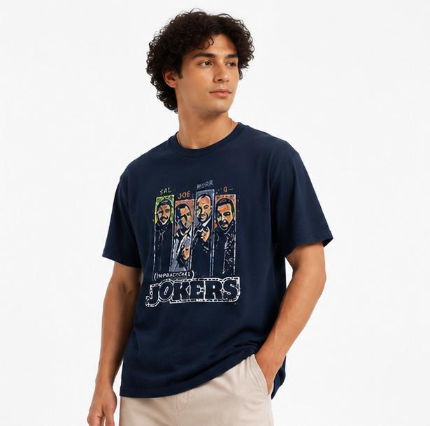 Impractical Jokers Blue Graphic Long Sleeve T-Shirt — Size XXL | Gildan | Pre-Loved