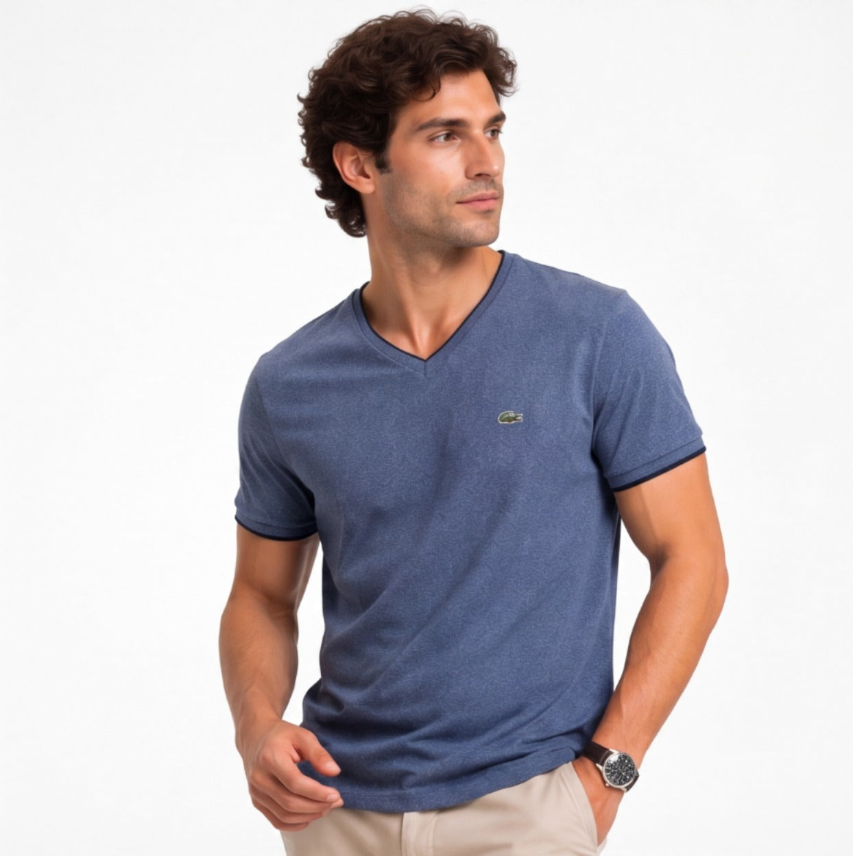 Lacosta Men’s Classic Fit Cotton T-Shirt – Premium Everyday Essential (Size 5 / L)