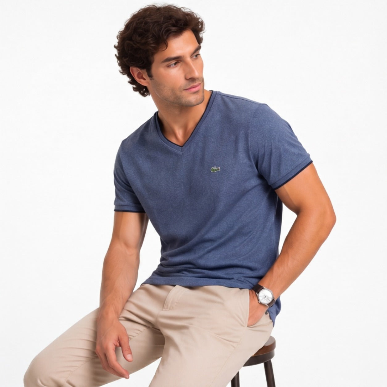 Lacosta Men’s Classic Fit Cotton T-Shirt – Premium Everyday Essential (Size 5 / L)