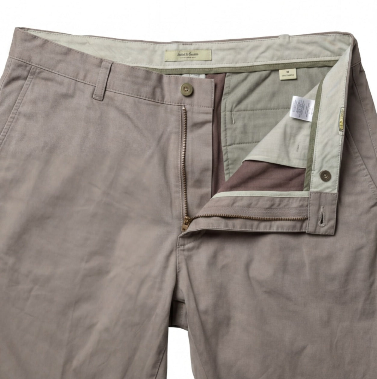 Giorgio Armani Men's Beige Pants Classic Fit Made In Italy Cotton Trousers | 42