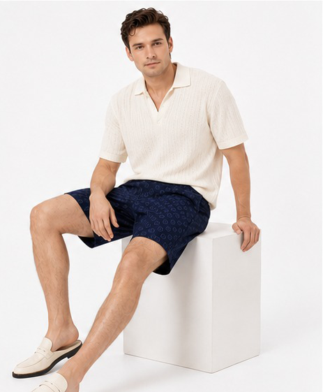 Giorgio Armani Cotton Bermuda Logo Shorts In Black 54 BNWT