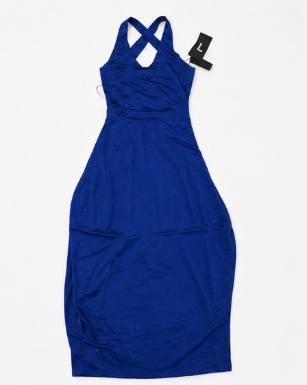 Giorgio Armani Unisex Blue Jersey, Draped Satin Crossed Back – Ref AF86D
